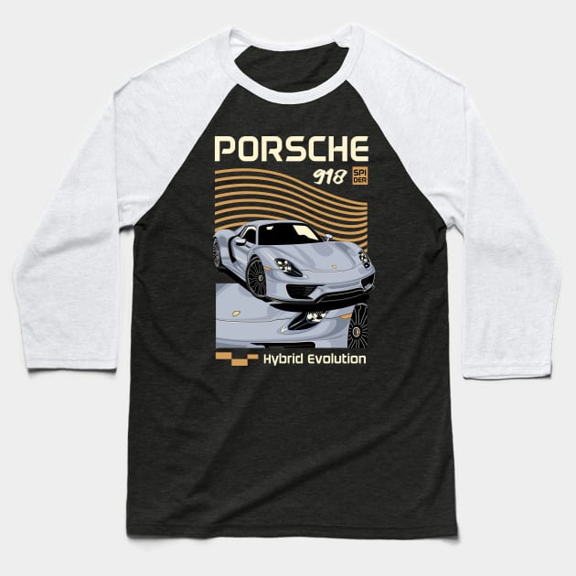 918 Porsche Spyder Baseball T-Shirt by Harrisaputra